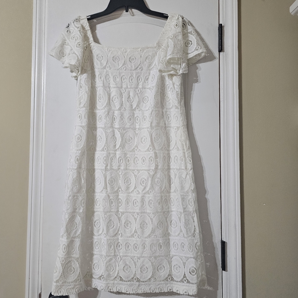 NWOT Signature by Robbie Bee Sheer  White Lace Wedding Dress